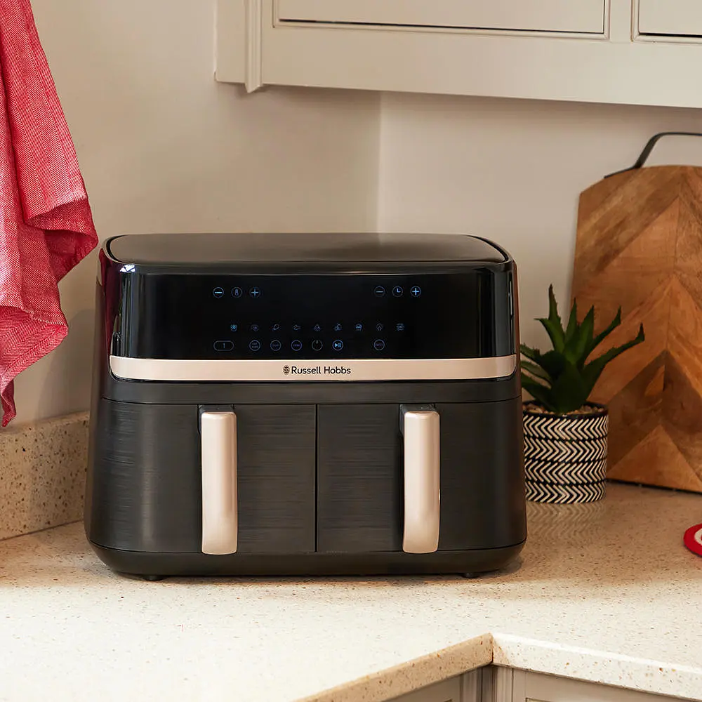 Мультипіч Russell Hobbs Satis Fry DualBaske 2800Вт 4.5/4.5л 9 програм пластик чорний - фото 4