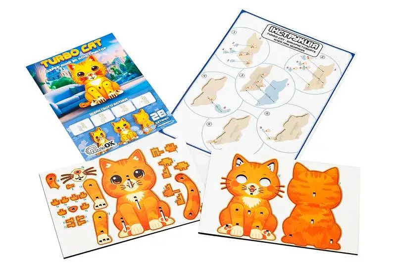Конструктор дерев'яний Puz-00974 "Turbo Cat" PuzzleOk - фото 4