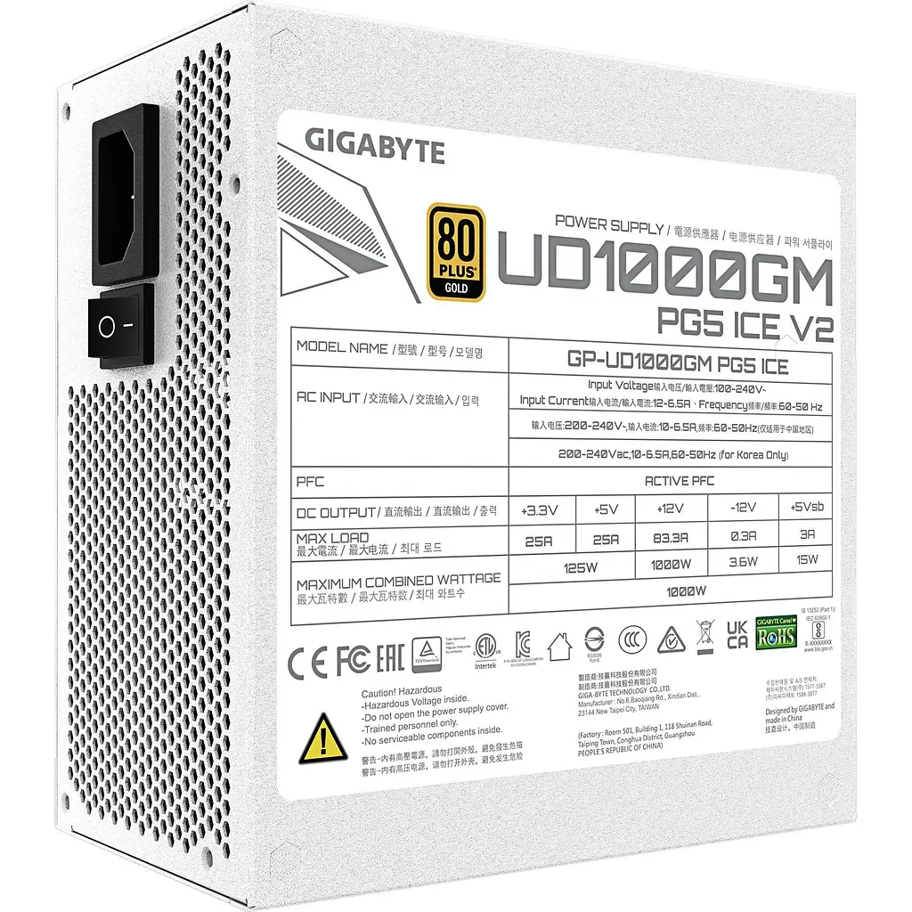 Блок живлення Gigabyte UD1000GM PG5 V2 1000W White (GP-UD1000GM PG5 V2 ICE) [148440] - фото 5