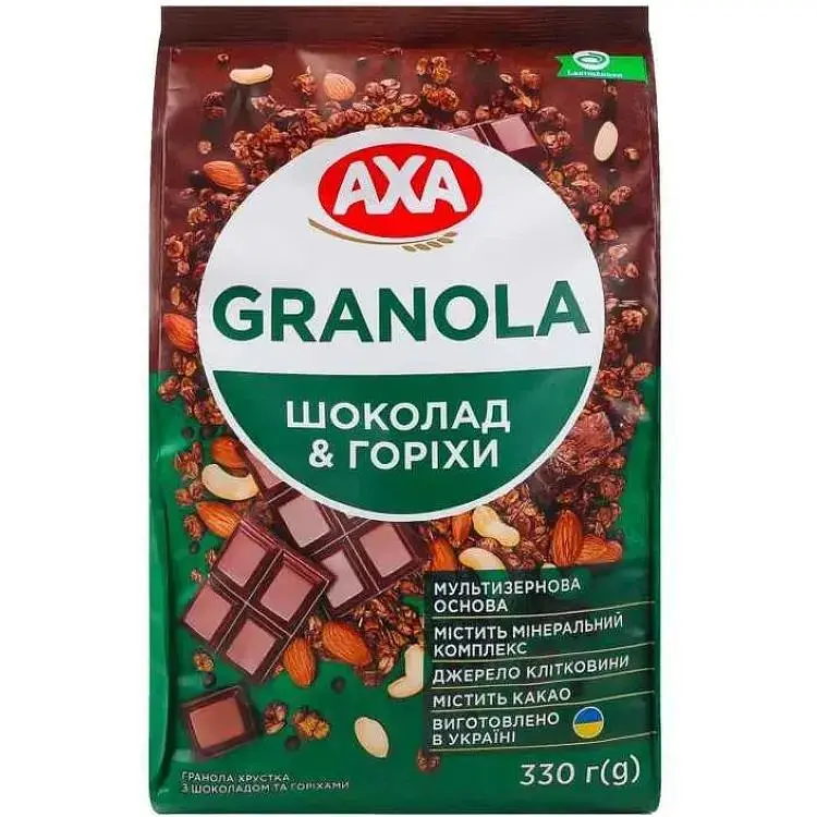 Гранола Аха 330г Шоколад та горіхи хрустка