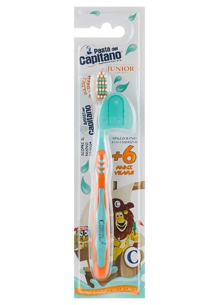 Дитяча зубна щітка Pasta Del Capitano 6+ оранжево-зелена