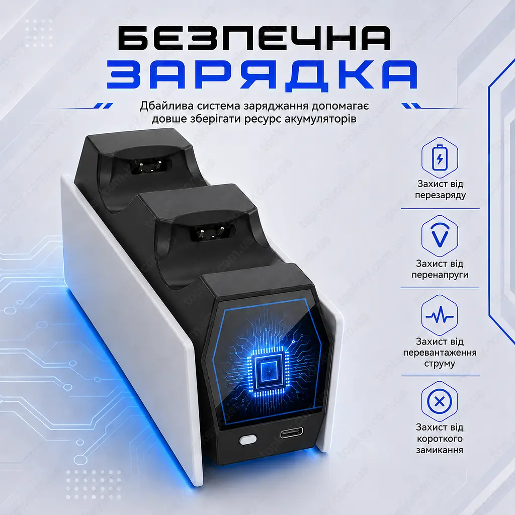 Зарядна док станція для геймпадів PS4 Зарядка для джойстиків PS4 Док станція DualShock 4 Зарядна станція для двох контролерів PS4 - фото 5