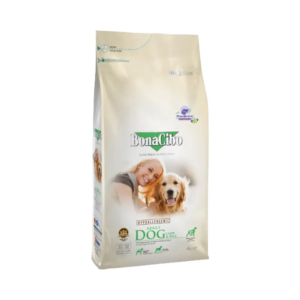Сухий корм для собак малих порід BonaCibo Adult Dog Small Breed Lamb & Rice з ягнятком та рисом 4 кг BC3002-S