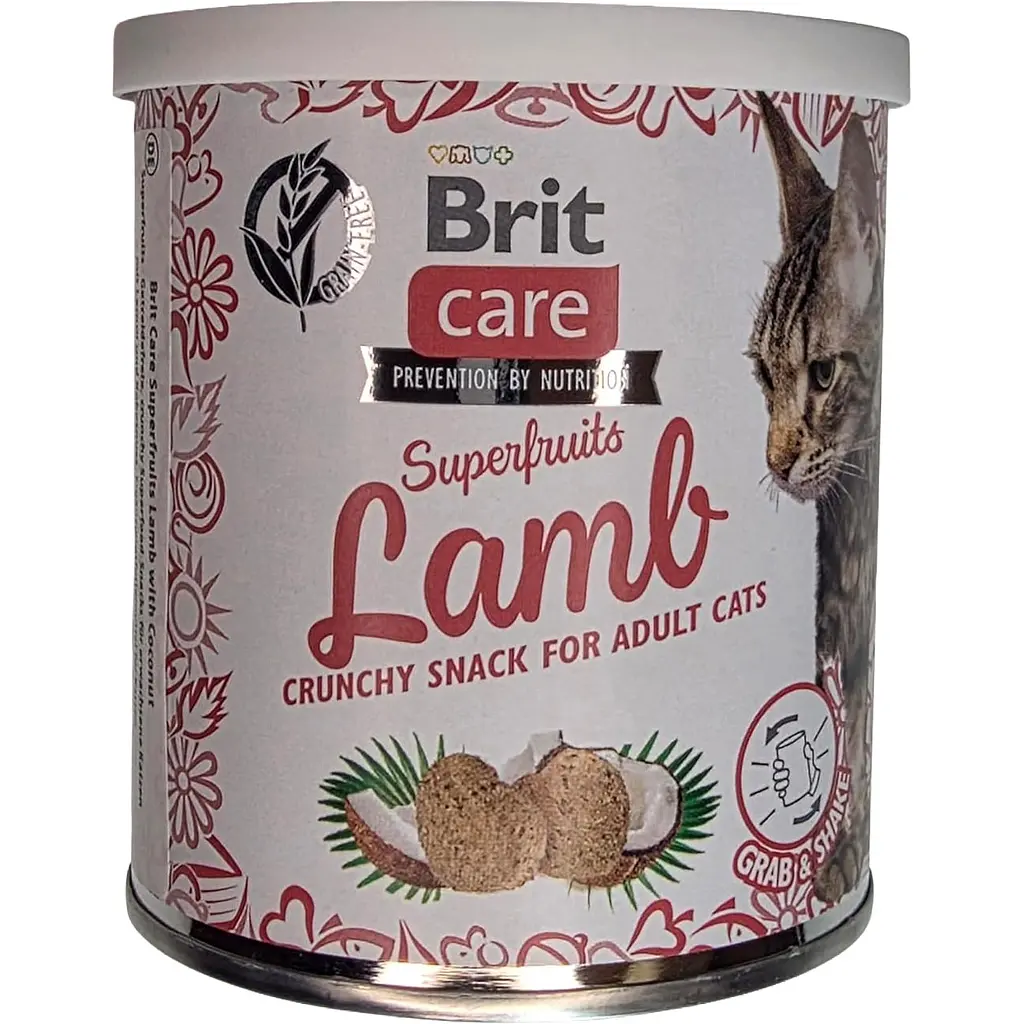 Ласощі для котів Brit Care Cat Snack Superfruits Lamb ягня 100 г (100651/555697)