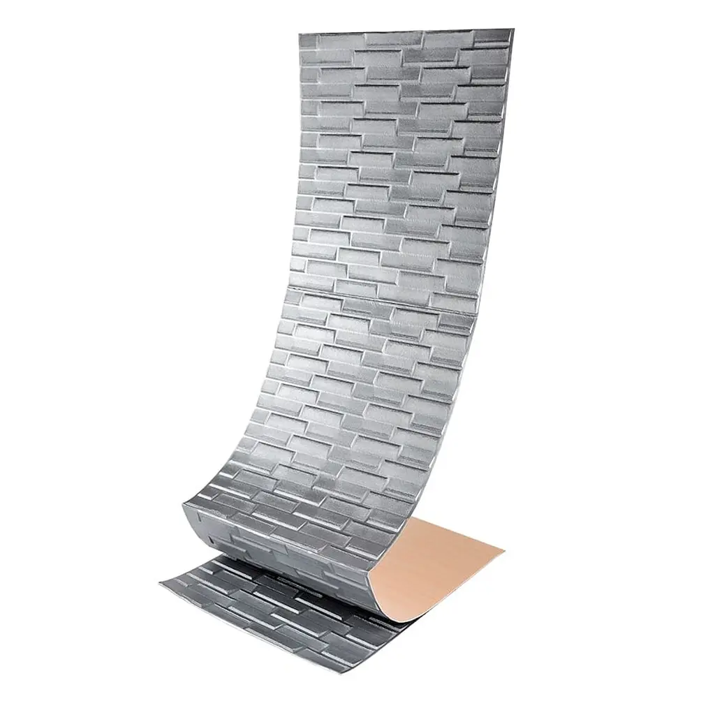 Самоклеюча 3D панель кладка срібло Sticker Wall 19600х700х5мм
