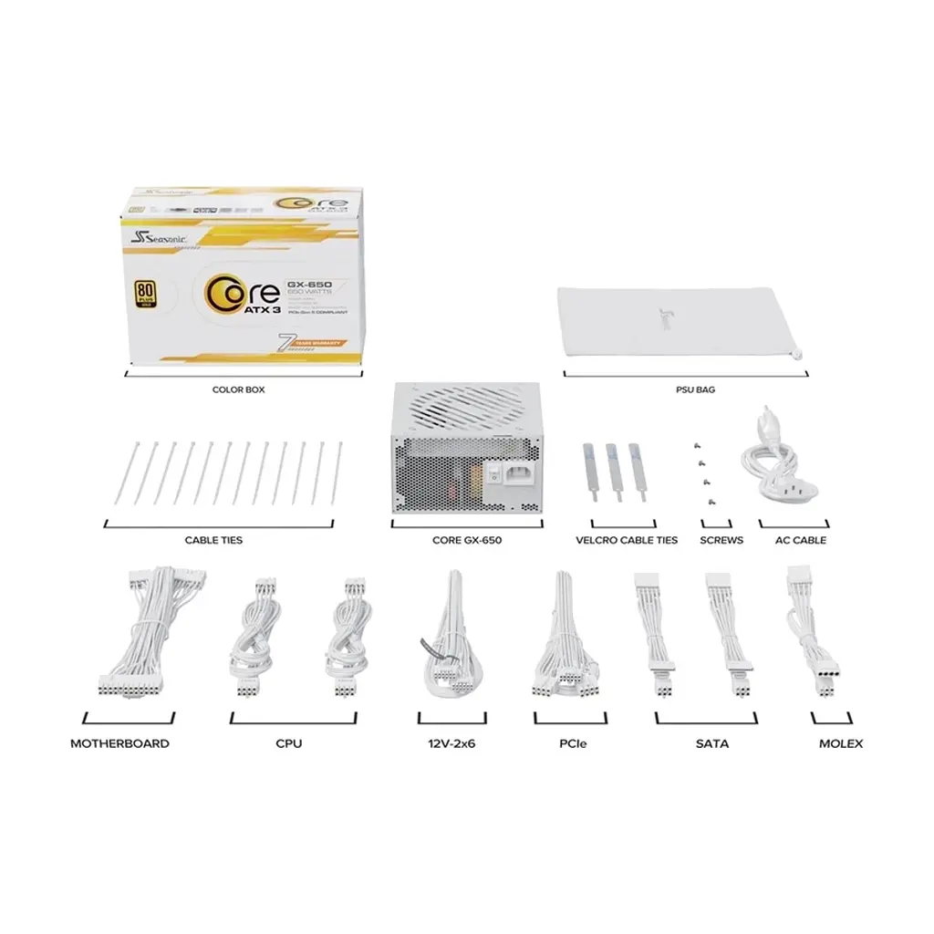 Блок живлення Seasonic 650W WHITE (CORE GX-650-ATX31-WHITE) - фото 10