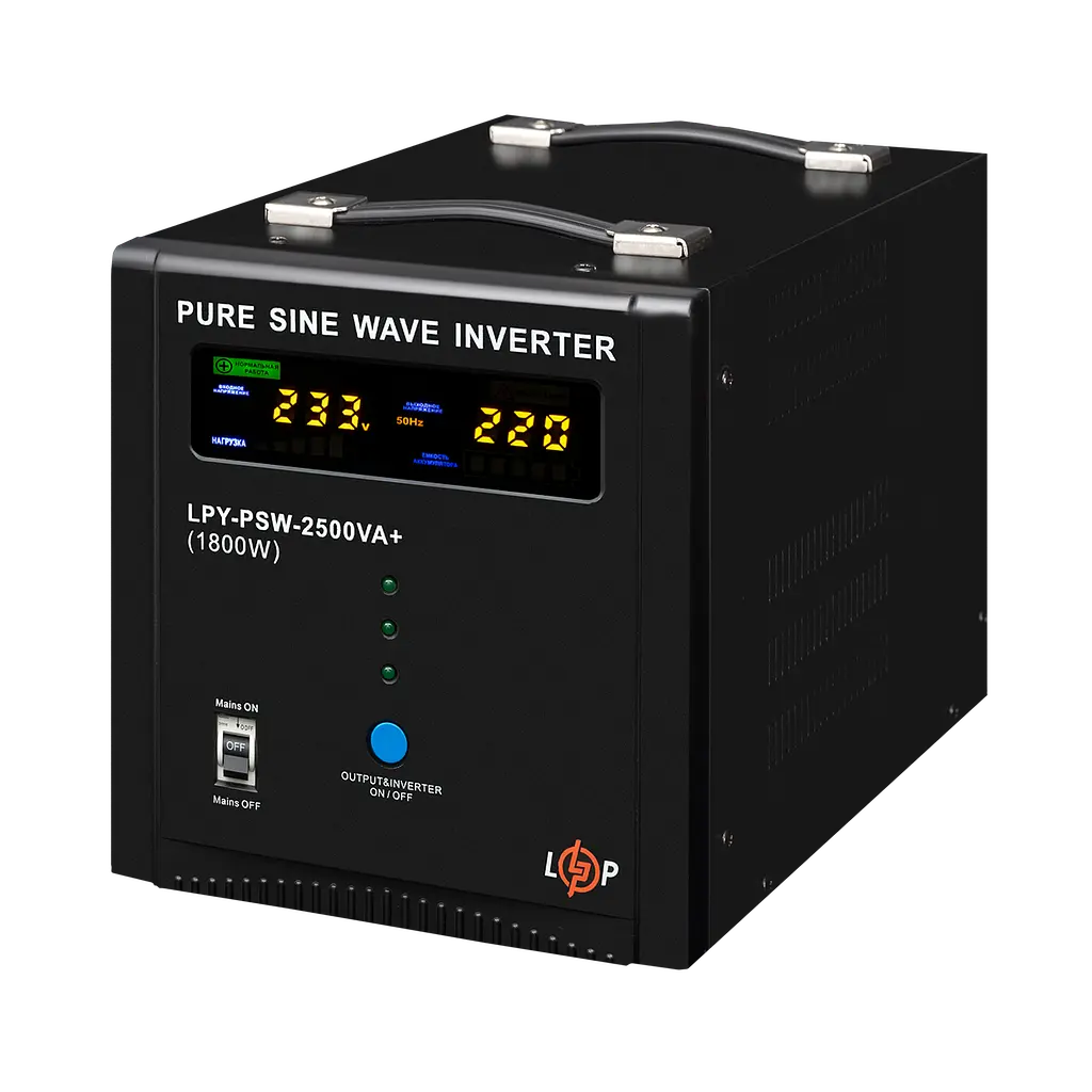 ДБЖ LogicPower LPY-PSW-2500VA+ (1800Вт) 10A/20A з правильною синусоїдою 24V - фото 2