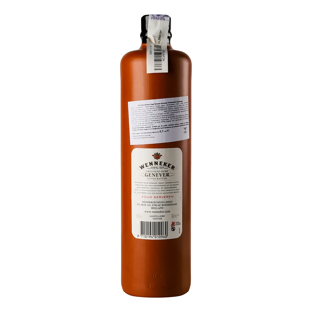 Женевер Wenneker Genever Oude Proever, 36%, 0,7 - фото 4