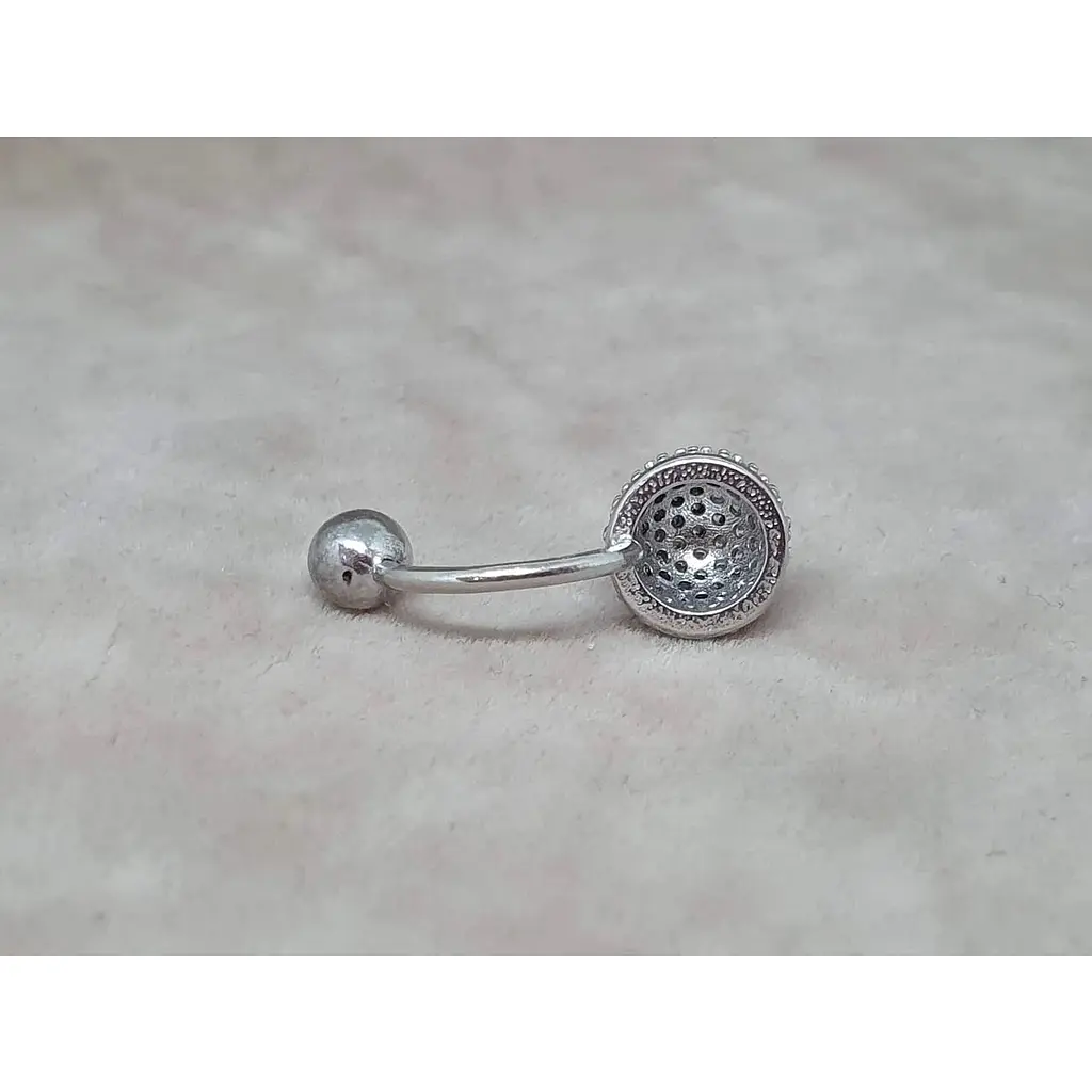 Срібна сережка для пірсингу пупка Dear. 7026.1С - фото 3