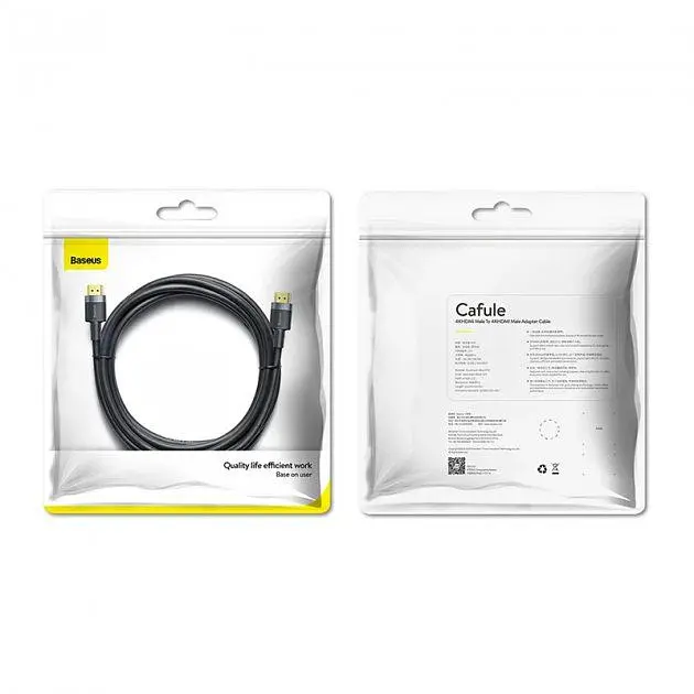Кабель Baseus Cafule 4K HDMI 2.0 1m Black (CADKLF-E01) [67201] - фото 7