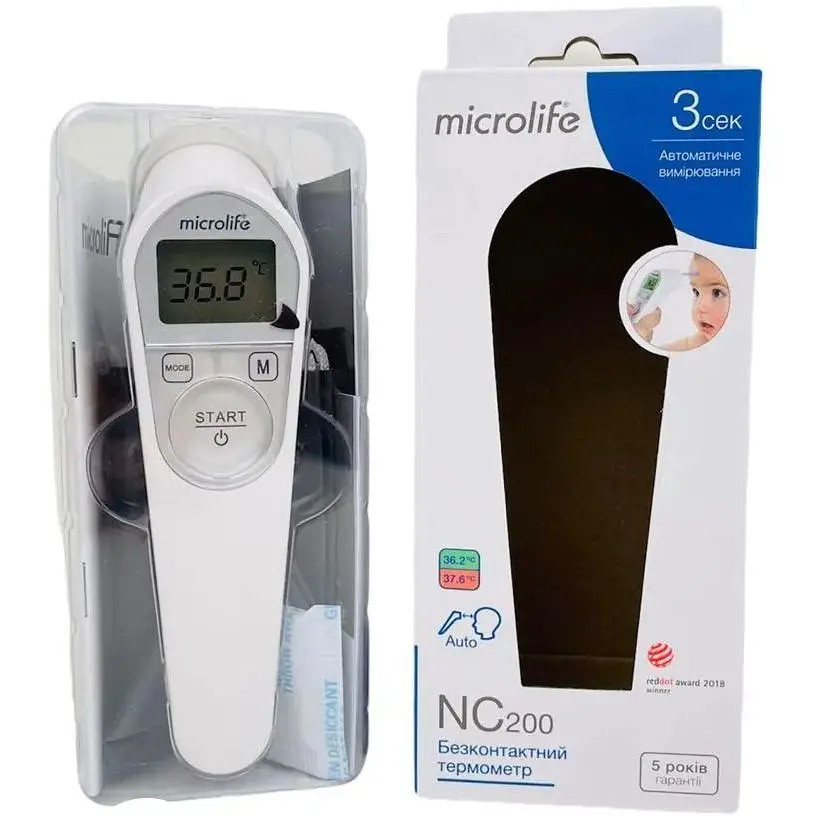 Инфракрасный бесконтактный термометр Microlife NC 200 гарантия  - фото 7