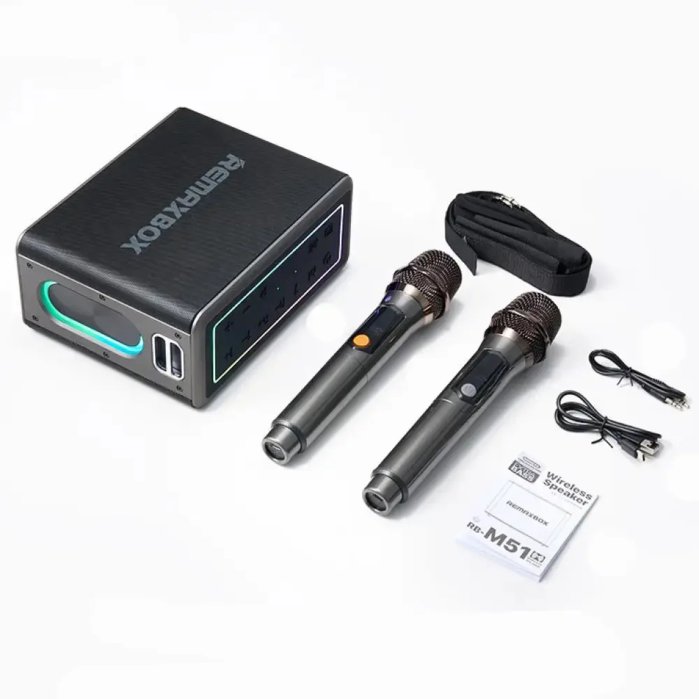 Портативна колонка REMAX RB-M51 Chenyie Series Portable Wireless Speaker with Lights, 120W, Black - фото 2