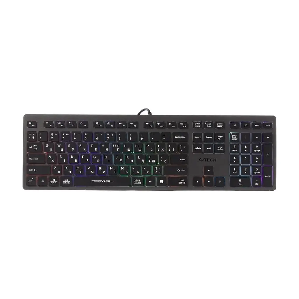 Клавіатура A4Tech FX60H USB Grey Neon Backlit (4711421978309)