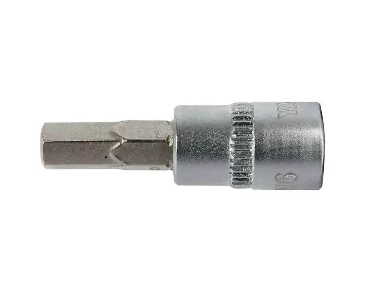 Головка торцевая Yato квадрат 1/4" HEX M6 L=37 мм (YT-04373) - фото 2