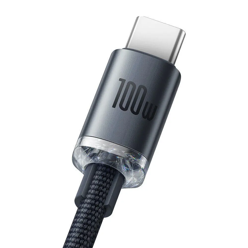 Кабель Baseus Crystal Shine Series Fast Charging Data Cable USB to Type-C 100W 2m CAJY000501 Black - фото 3