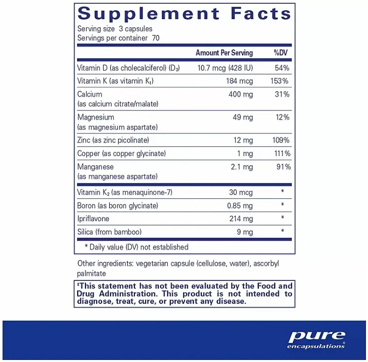 Вітаміни при остеопорозі Pure Encapsulations +CAL+ with Ipriflavone 210 капсул - фото 2