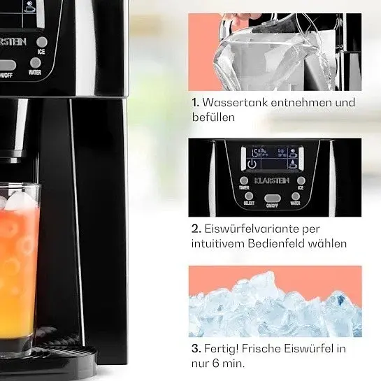 Льодогенератор Klarstein Ice Volcano 2G 12кг/24г Чорний Б/в - фото 5