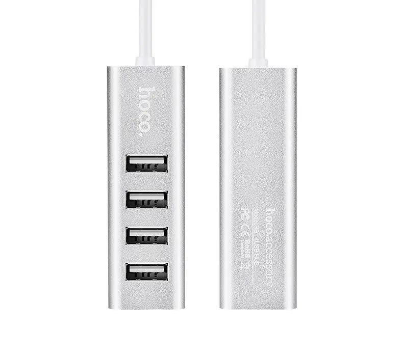 Usb-хаб Hoco HB1 4Usb Line machine Сріблястий - фото 2