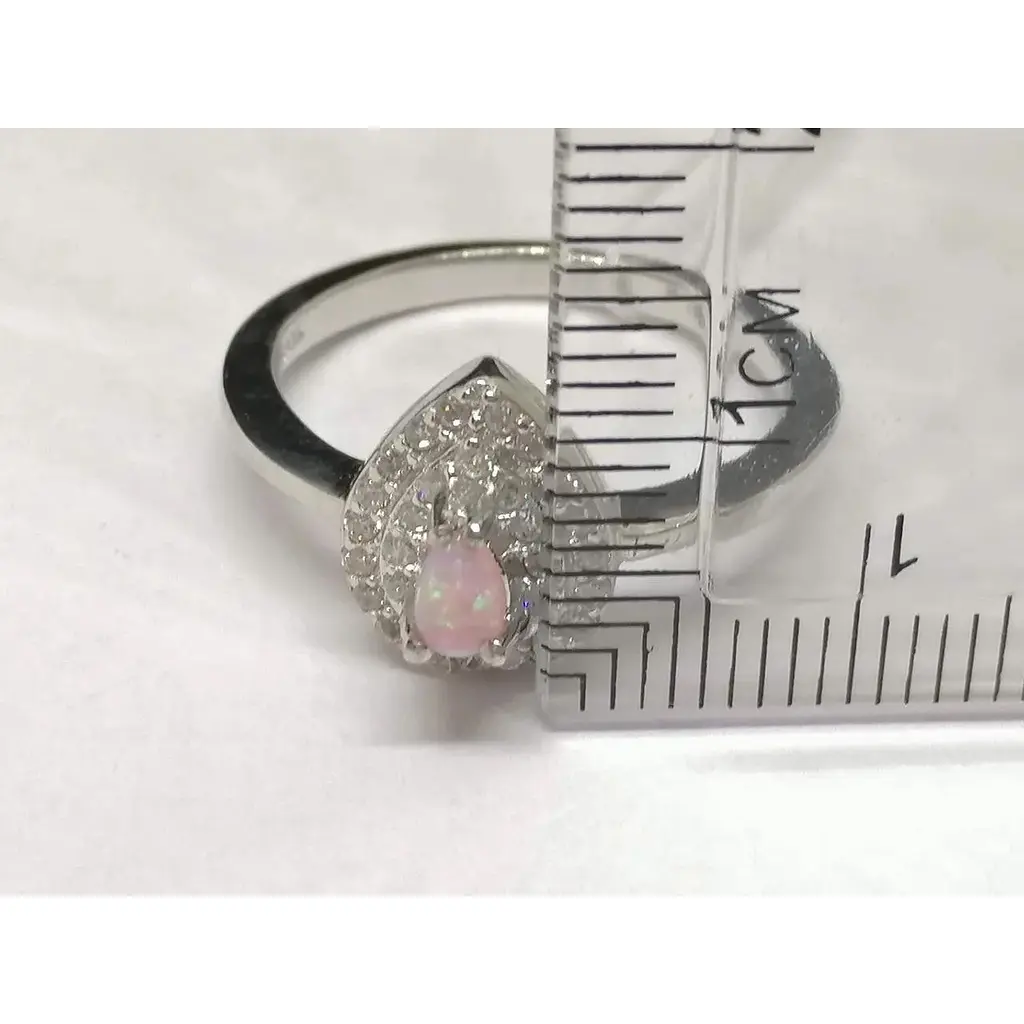 Срібне кільце Срібний рай з фіанітами і опалом. 2221 067005 18,5 - фото 5