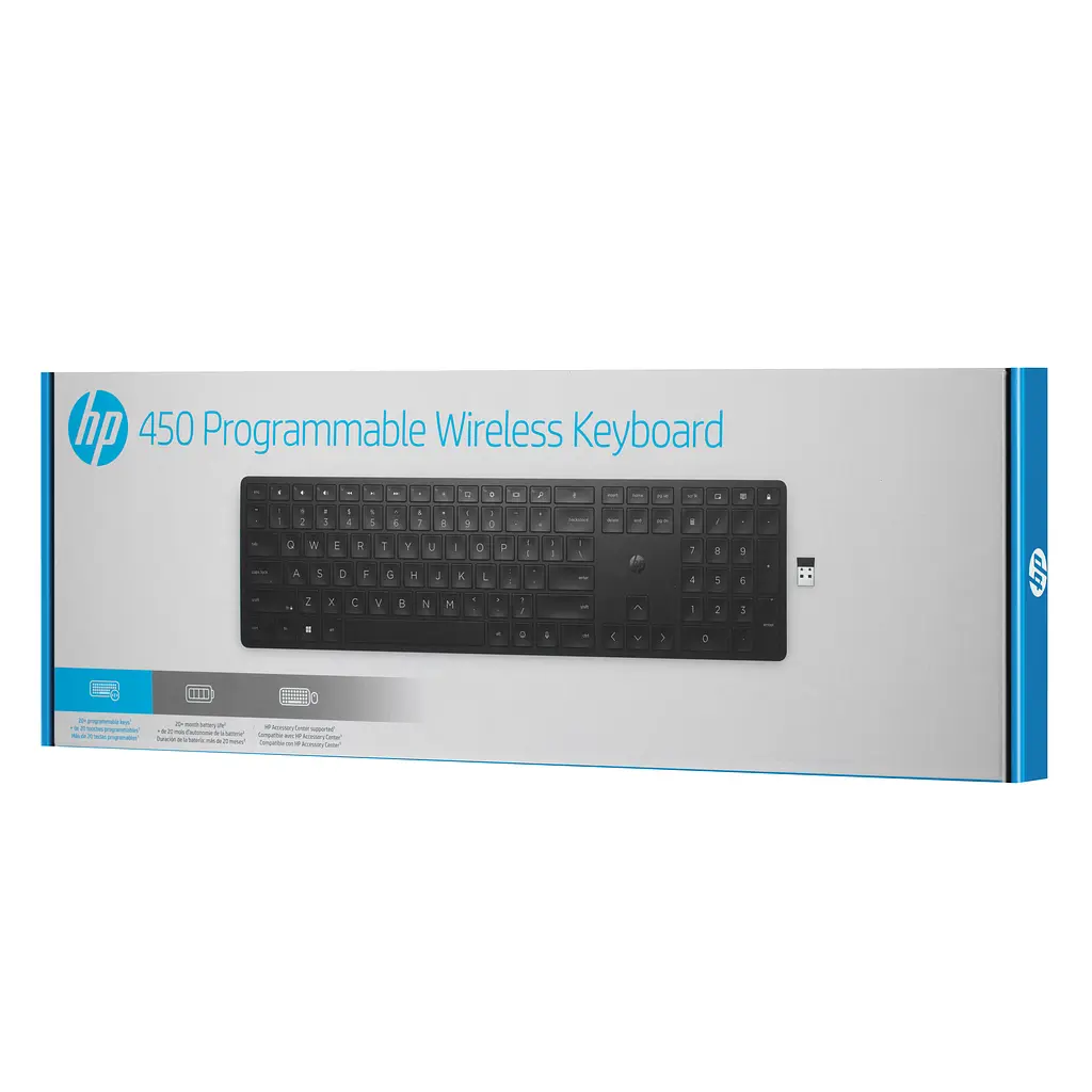 Клавіатура мембранна 450 Programmable, 108key, WL, EN/UK, чорний HP teh0013887 - фото 9