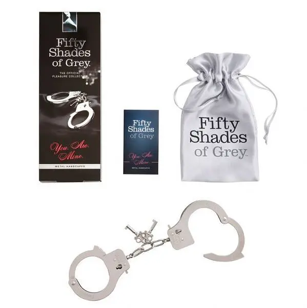 Металеві наручники для пристрасного сексу Fifty Shades of Grey You. Are. Mine., 26.7 см - фото 2