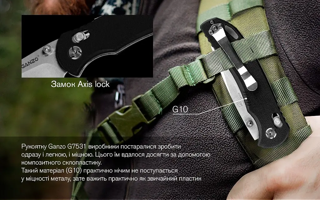 Ніж складаний Ganzo G7531-BK - фото 6