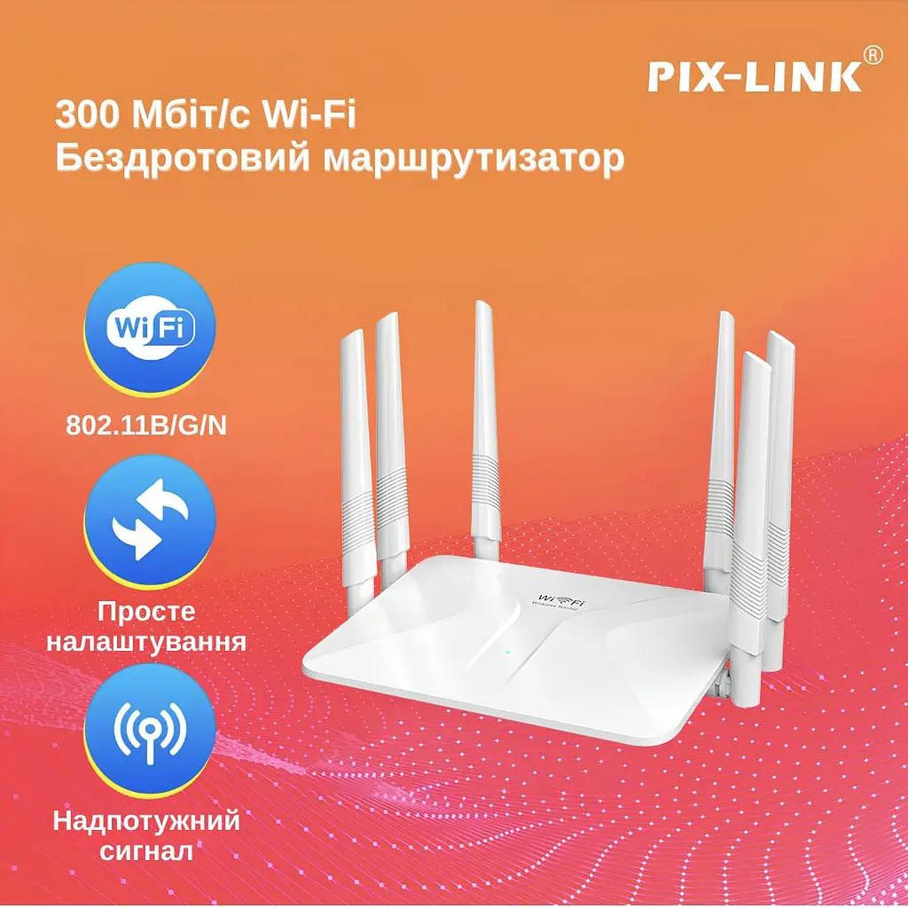 Маршрутизатор Pix-Link X300S6 300Мбит/с 2.4ГГц Белый (ENSWSW020603W 4241) - фото 9