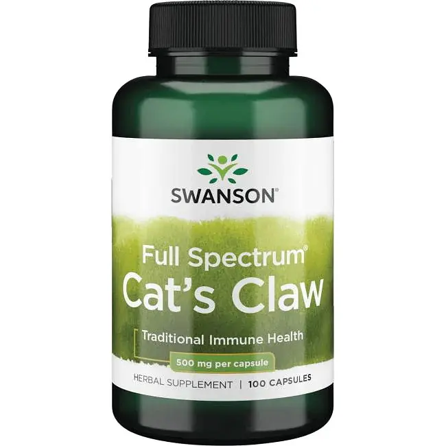 Натуральна добавка Swanson Cat's Claw 500 mg Full Spectrum, 100 капсул