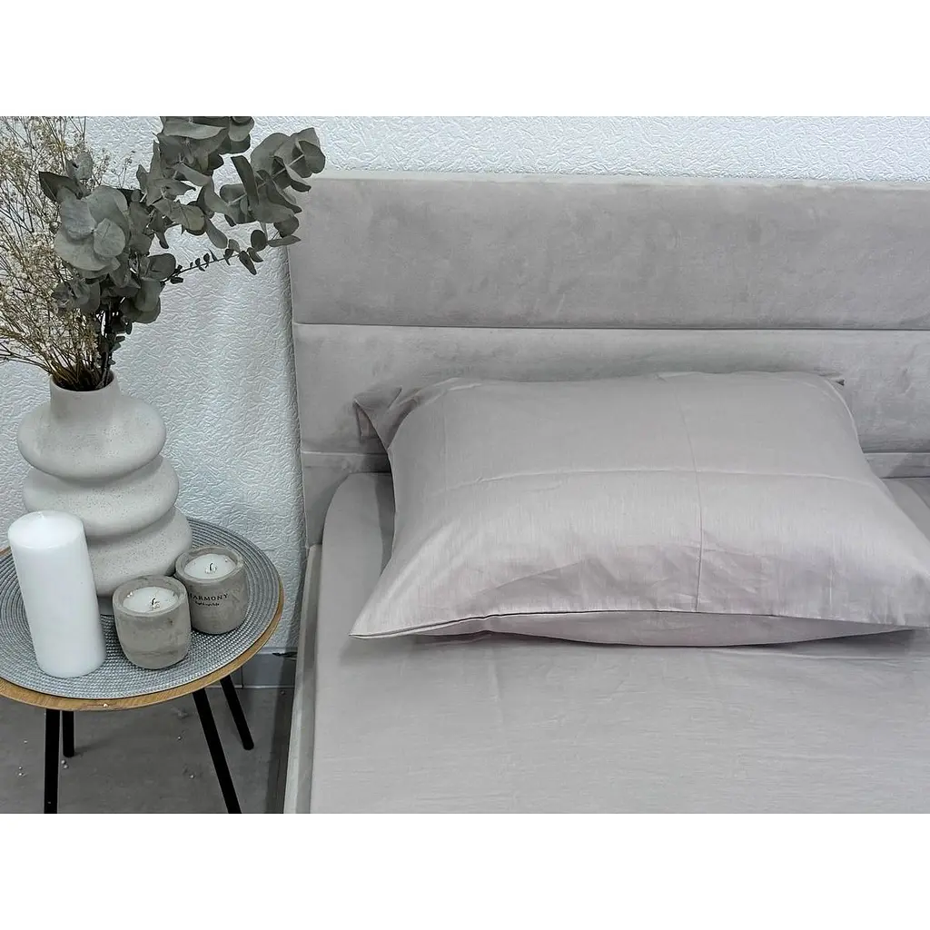 Наволочка Ecotton Chateau Grey сатин 50х70 см 2 шт. серая (24737) - фото 3