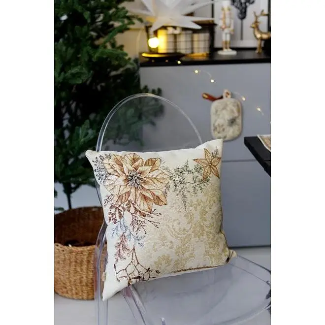 Наволочка гобеленова Прованс Золоте свято Квітка 45х45 см (36962) - фото 4