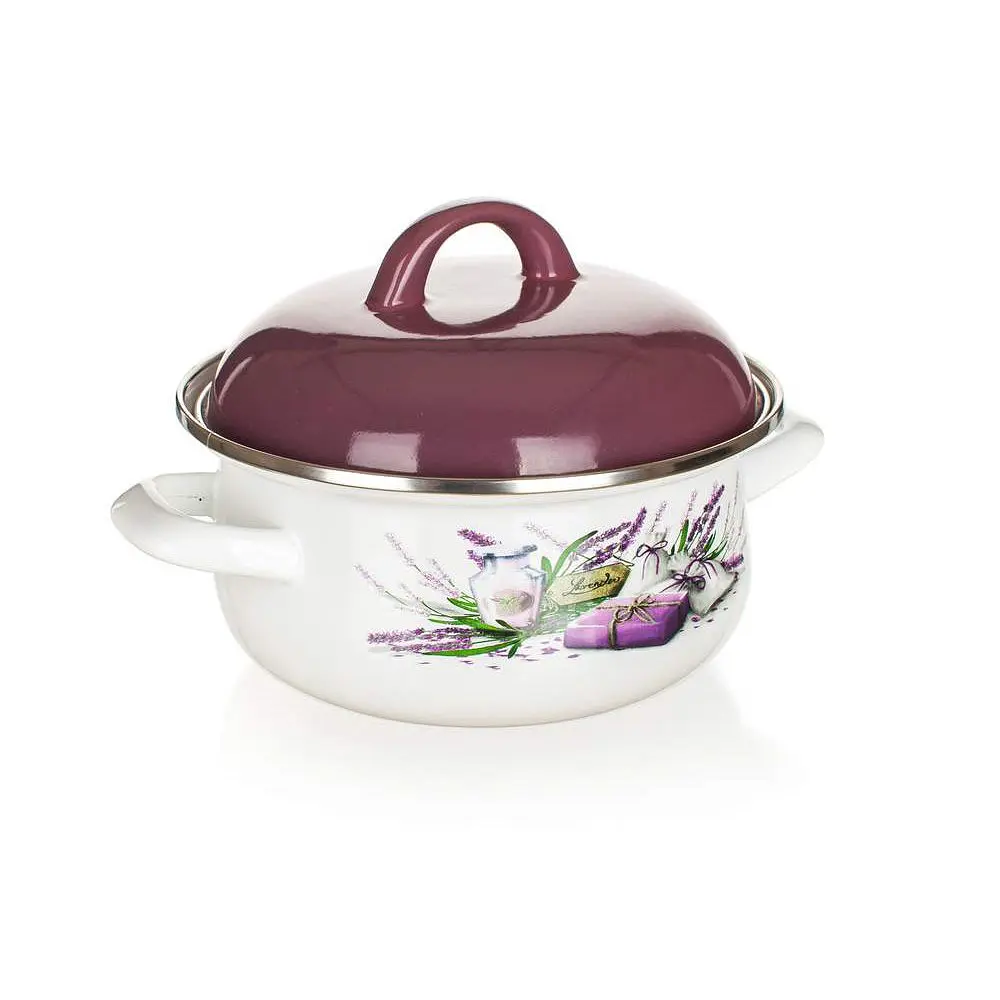Кастрюля эмалированная Banquet Lavender, с крышкой, 1,4 л - фото 2