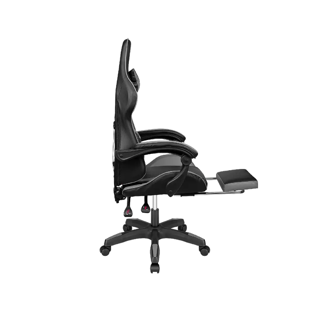 Кресло геймерское Kruger & Matz GX-150 с подставкой для ног Black/Grey - фото 4