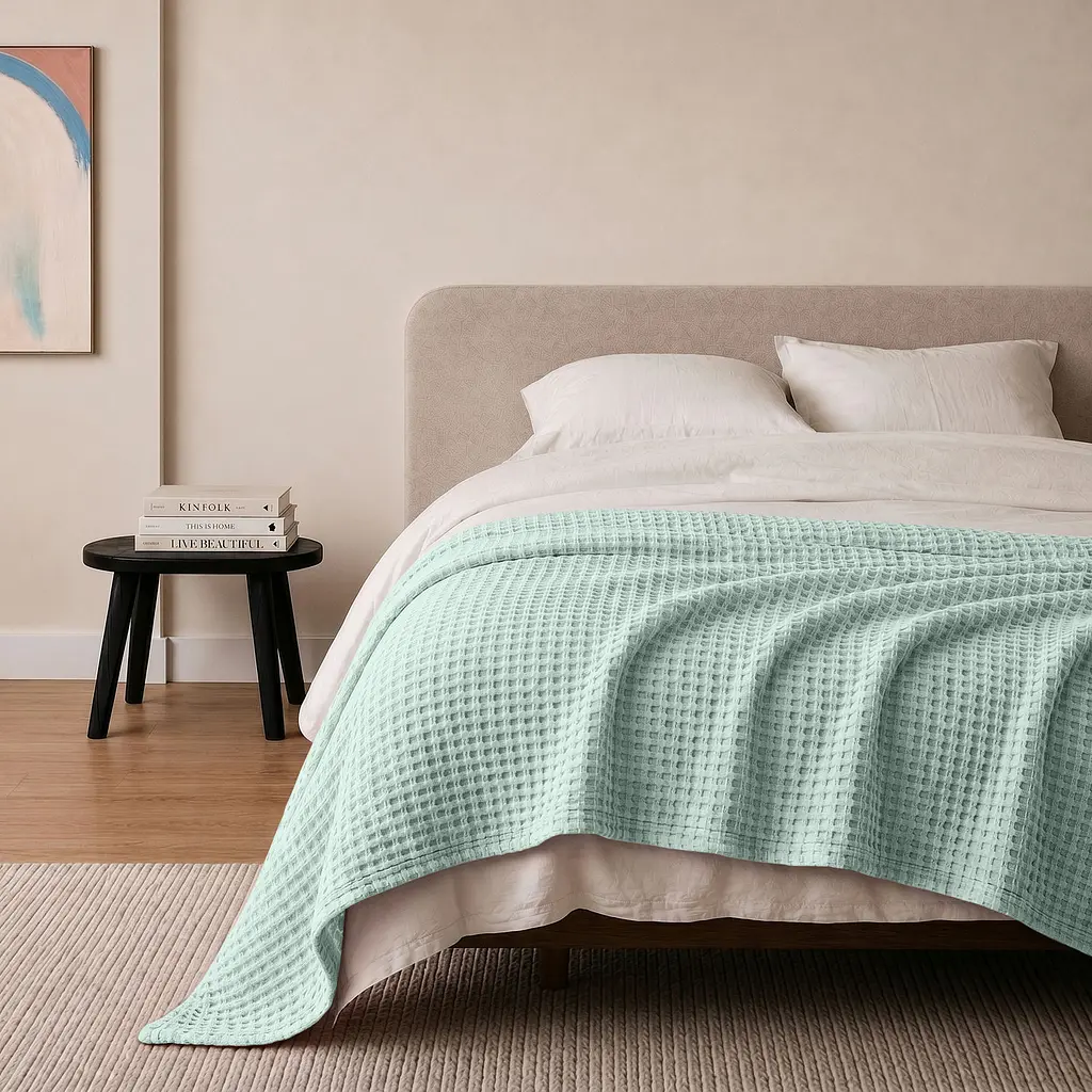 Плед покривало Cosas Pistachio Greek Waffle 230х240 см вафельне (Blanket_56Pistachio_GreekWaffle_230x240) - фото 2