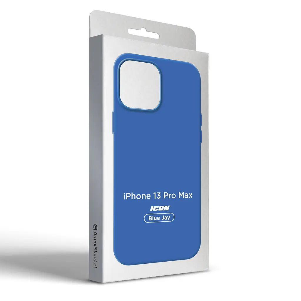 Силиконовый чехол для Apple iPhone 13 Pro Max, ICON2 Case, синий, противоударный, панель, защита всего корпуса, матовая поверхность Soft Touch, выступает над дисплеем, совместим с защитными стеклами и пленками, с микрофиброй, ArmorStandart (ARM60498) - фото 9