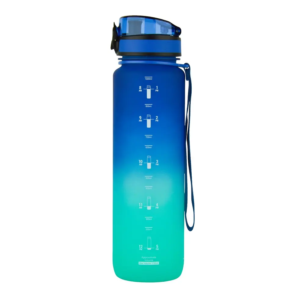 Пляшка для води UZSPACE 3038(Blue-Green) 1000 мл, синьо-зелена - фото 2