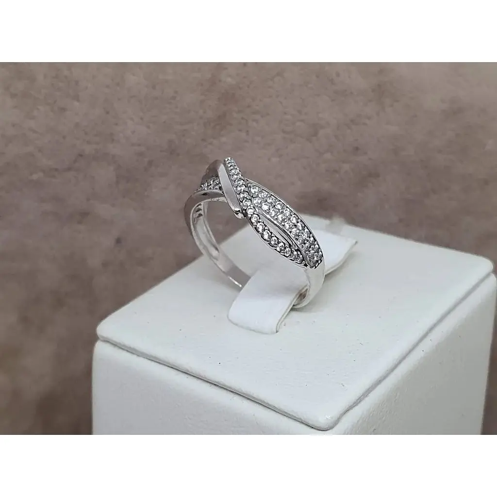 Срібне кільце Агні ДЕНЬ І НІЧЬ з фіанітами. 1209/1Р-CZ 17,5 - фото 3