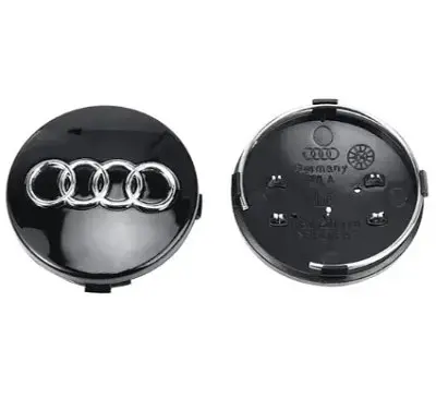 Ковпачки колеса на литі диски Audi D=60 мм посадковий D=59 мм об'ємний логотип Чорні 1 шт - фото 5