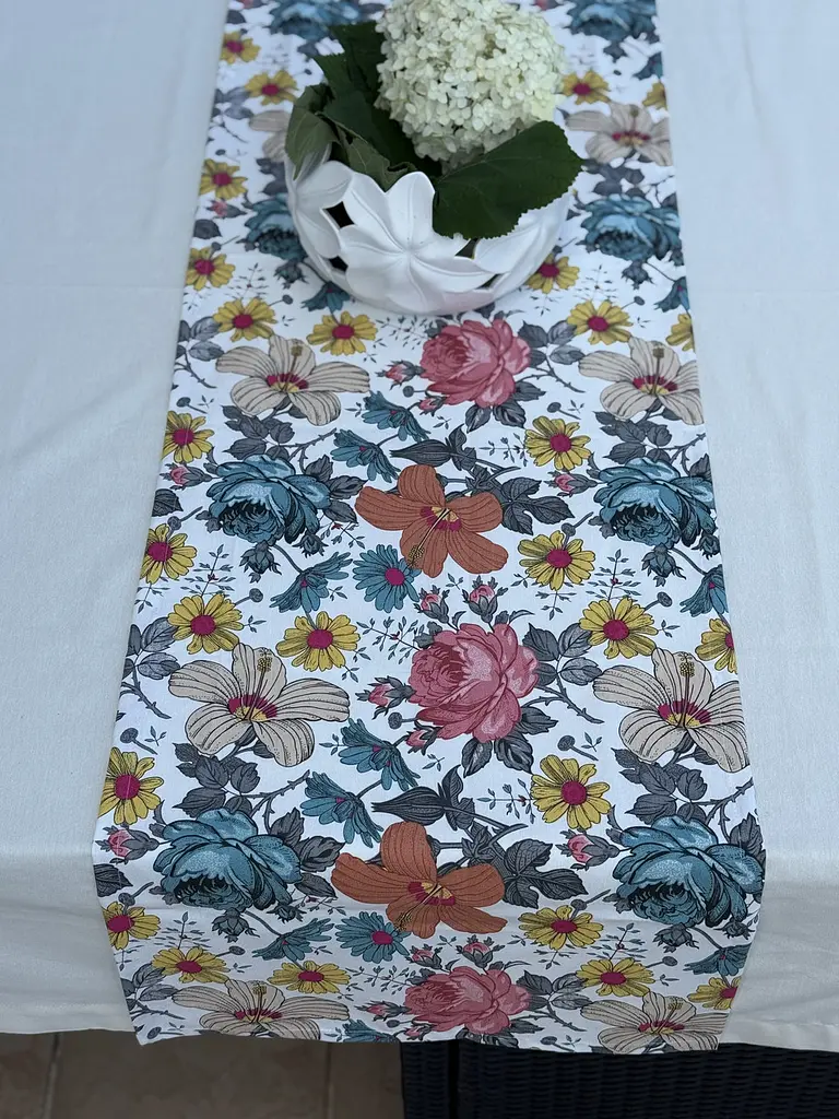 Ранер доріжка Ecotton DUCK 45x170 см для обіднього столу водовідштовхувальна в квітках (25123) - фото 6