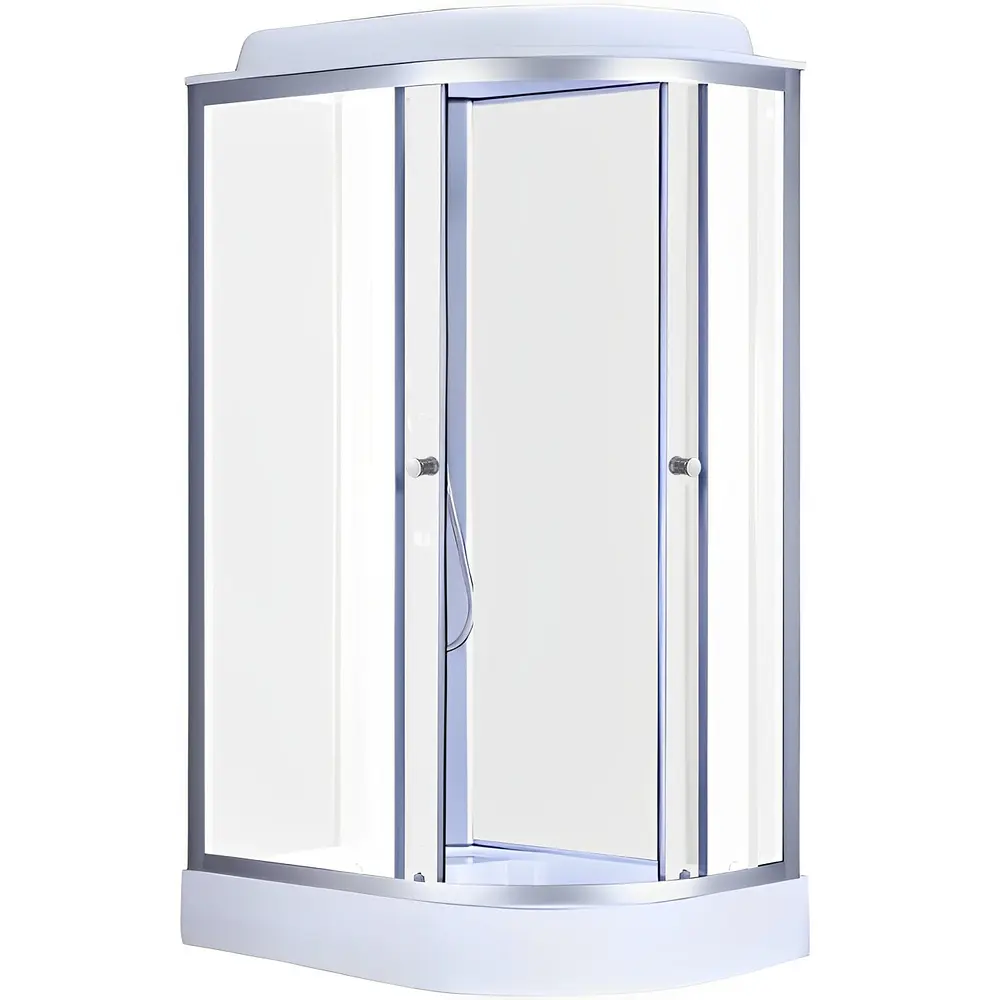Душовий бокс без гідромасажу Mixxus Wave SB02-120x80x215-L-FB Satin з низьким піддоном MI6892, Хром матовый, Універсальна, матовий, хром матовий - фото 3