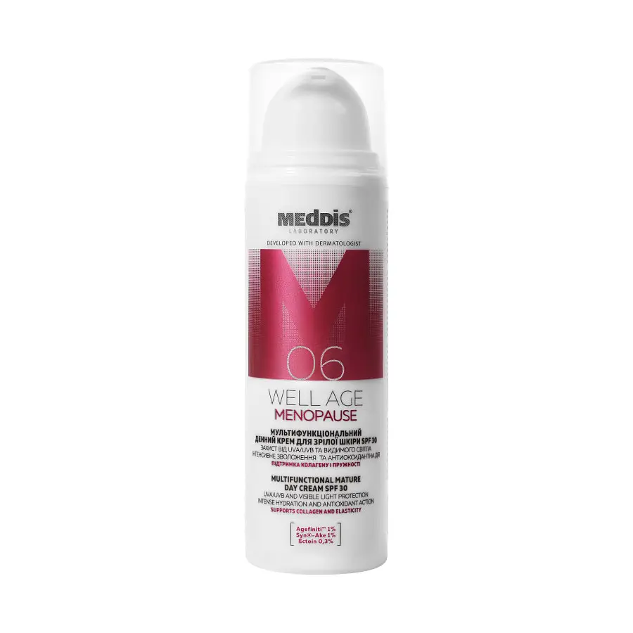 Мультифункціональний денний крем для зрілої шкіри SPF 30 Well Age Menopause Meddis 50 мл - фото 2