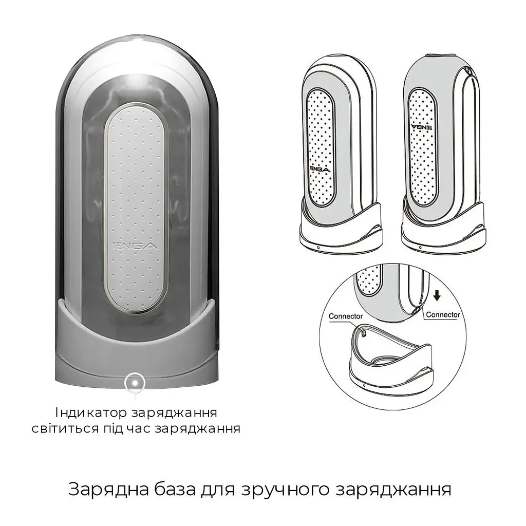 Вібромастурбатор Tenga Flip Zero Electronic Vibration White, змінна інтенсивність, розкладний - фото 7