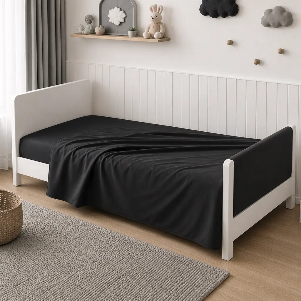 Дитяча постільна білизна MIRSON LITTLE KIDS фланель Black/Marengo 110х160см (2200012799703) - фото 8