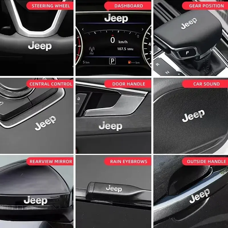 Наклейка з логотипом Jeep метал, на клейкій стрічці 1шт (універсальна) - фото 3