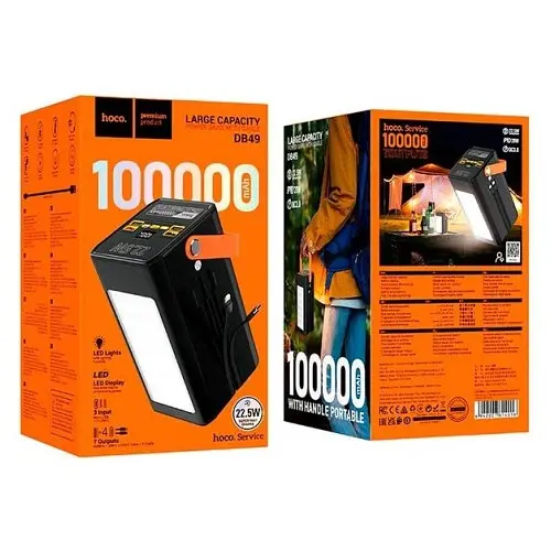 Універсальна мобільна батарея Hoco DB49 Action 22.5W fully compatible 100 000mAh чорний - фото 2