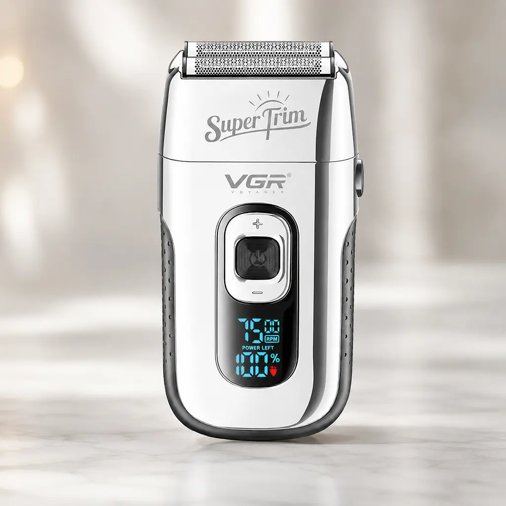 Бритва VGR V 332 Silver / Шейвер сітковий на USB / Електробритва з подвійним лезом та триммером
