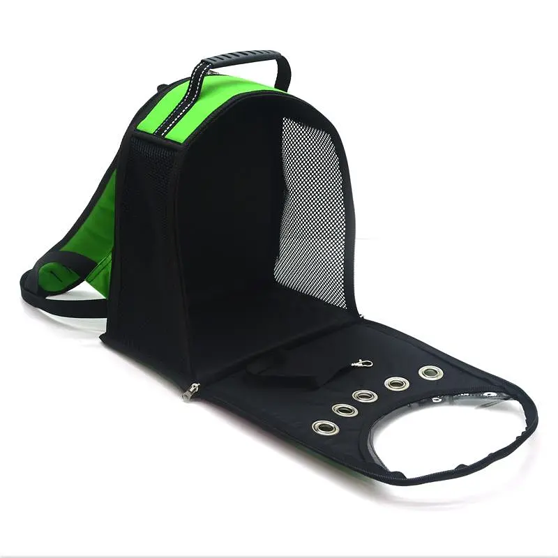 Рюкзак для переноски кошек и собак Zoo-hunt Лоренс салатовый №0 16х26х30 см - фото 6