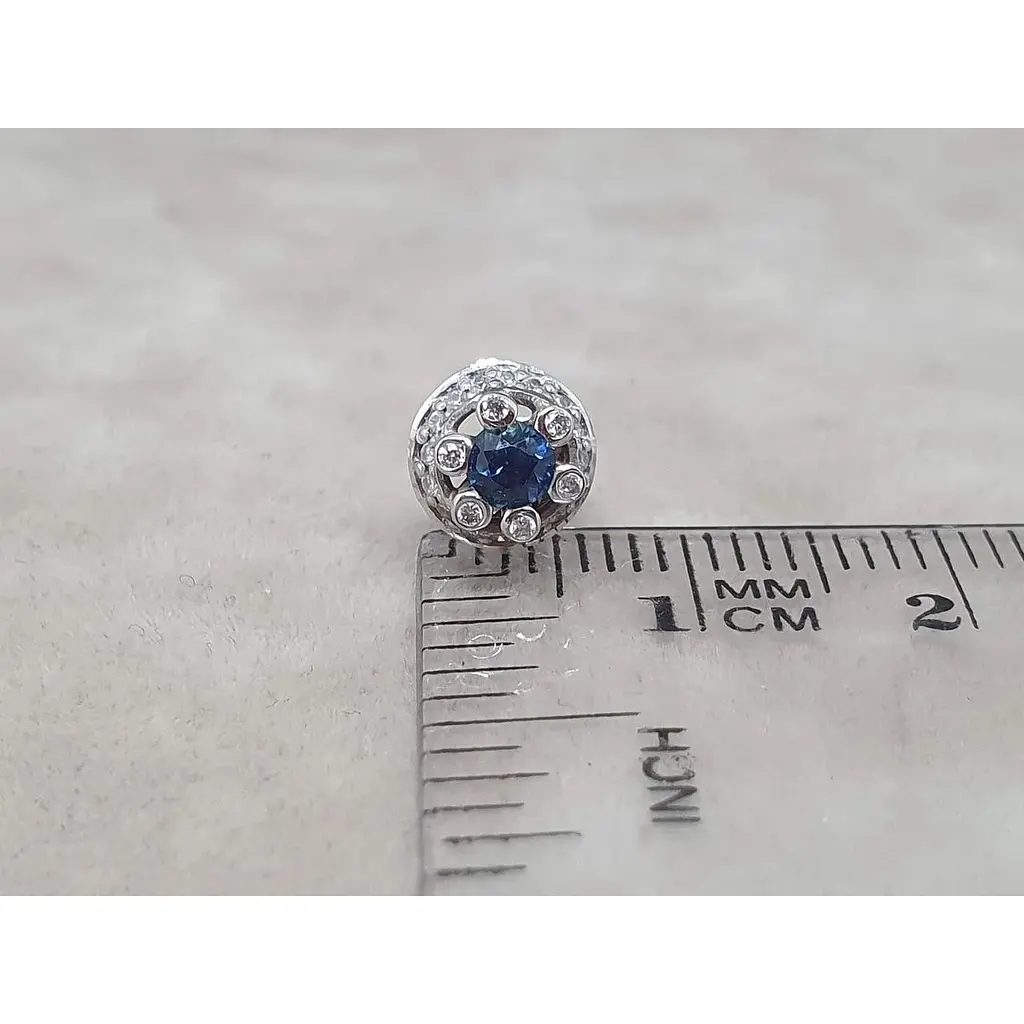 Золоті сережки-пуссети Iris з діамантами і сапфірами. 1СС21172 - фото 4