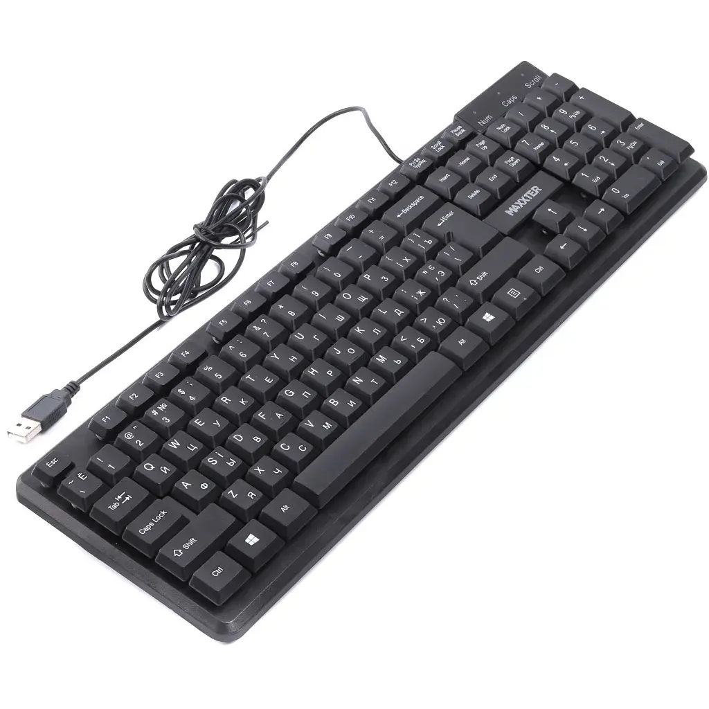 Клавіатура Maxxter KBM-U01-UA USB Black (KBM-U01-UA) - фото 2