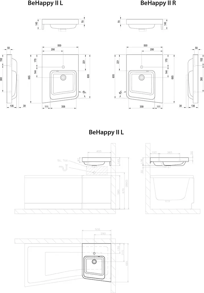 Умивальник Ravak BeHappy II R XJAP1100001, Білий - фото 3