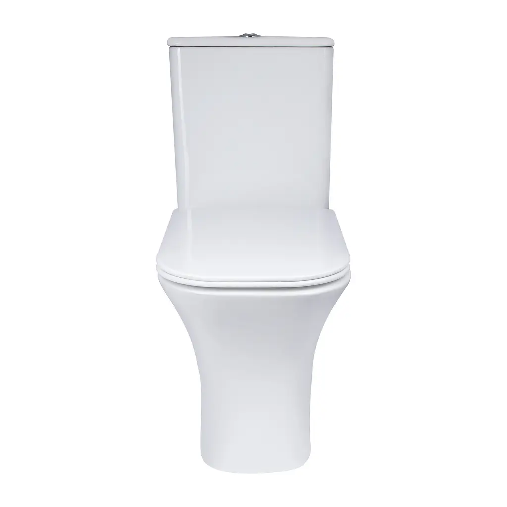 Унитаз-компакт Qtap Presto Quadro безободковый с сиденьем Soft-close QT24221215AW, Белый - фото 3